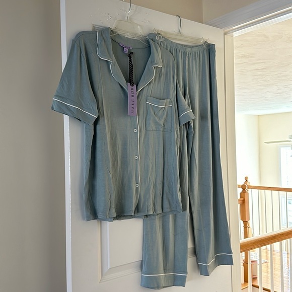 HALE BOB Luxurious Teal Soft Modal & Spandex PJs M “THINK HOLIDAYS” (M) BNWT - Picture 1 of 7